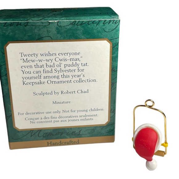 Miniature Hallmark Keepsake Ornaments Tweety Looney Tunes Original Box Lot of 3 - Picture 8 of 12